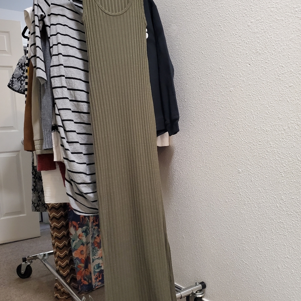 Olive green maxi dress